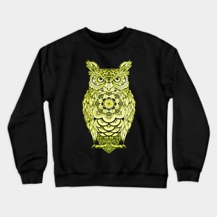 Yellow Owl, Fun Bird Graphic For Owl Lovers Crewneck Sweatshirt